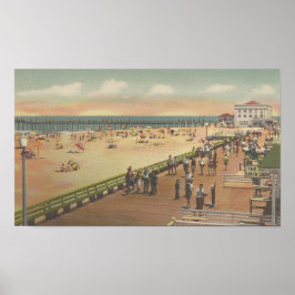 1950 Ocean City, MD Boardwalk, Strand, Angelpunkt Poster