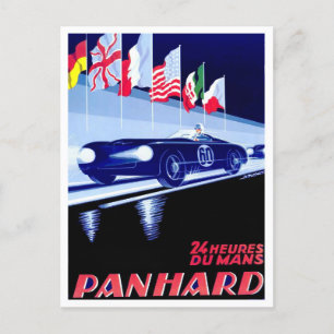 1950 Panhard Le Mans Oldtimer-Rennsportwerbung Postkarte