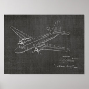 1950 Passagierflugzeug-Patent Art Zeichnend Druck Poster