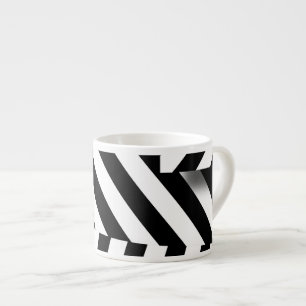 1950 Retro Modern Memphis-Stil Schwarz-Weiß Espressotasse
