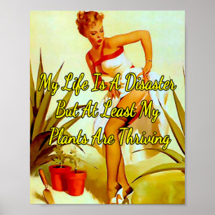 1950’s Pinup Gardening stings by Gil Elvgren  Poster