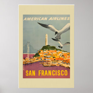 1950 San Francisco Kalifornien Vintage Reisestil Poster