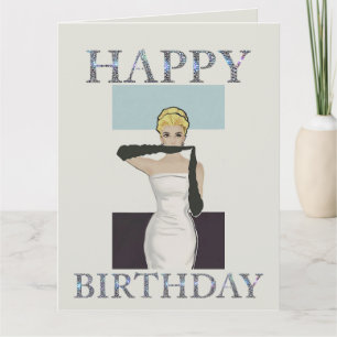 1950 Vintage Abend Handschuhe Glücklicher Geburtst Karte