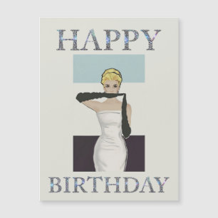 1950 Vintage Abend Handschuhe Glücklicher Geburtst Magnetkarte