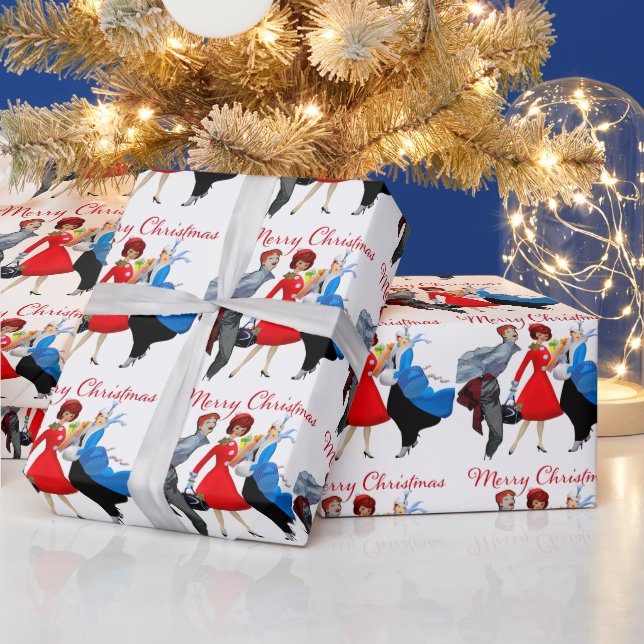 1950 Vintage Damen Weihnachtsgrüße Geschenkpapier (Feiertage)