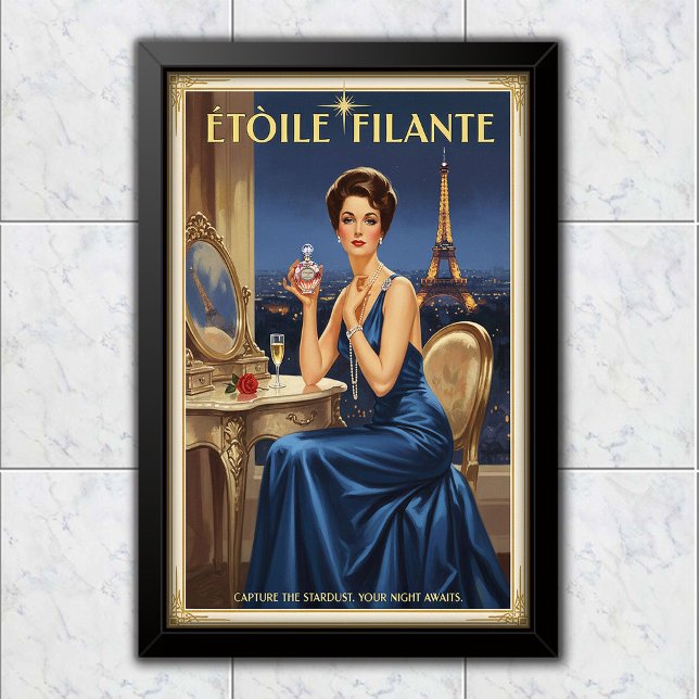 1950 Vintage Étoile Filante Perfume Advertising Poster (Von Creator hochgeladen)