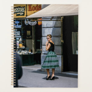 1950 Vintage Frau französische Straßenmode  Planer