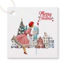 1950 Vintage Lady Posting Weihnachtsgrüße