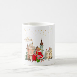 1950 Vintage Paar Frohe Weihnachten Kaffeetasse