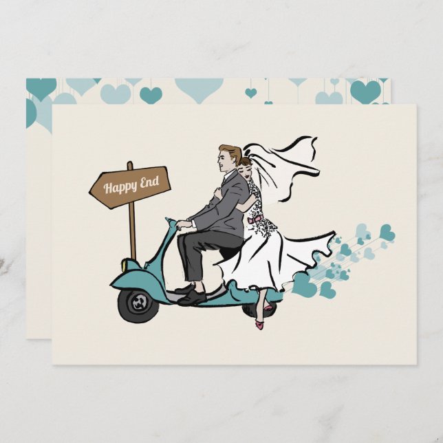 1950 Vintage Wedding Einladung (Vorne/Hinten)