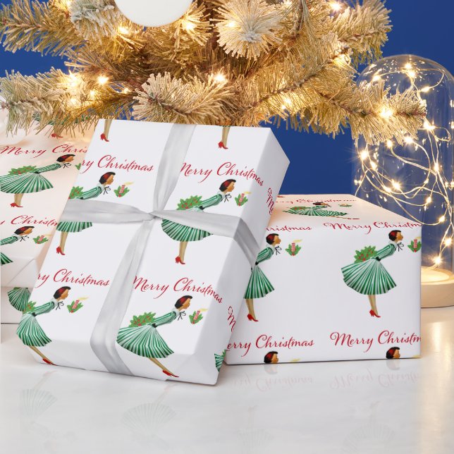 1950 Vintage Weihnachtsfrau Geschenkpapier (Feiertage)