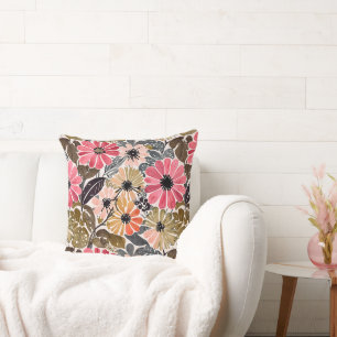 1950 Vintager Blumenrepro Kissen