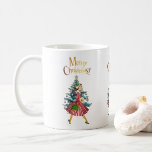 1950 Vintages Weihnachtsgeschäft für Lady Kaffeetasse
