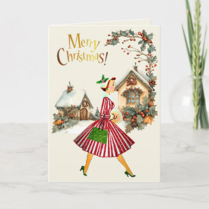1950 Weihnachten Vintage-Dame