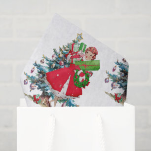 1950 Weihnachten Vintage-Dame Seidenpapier