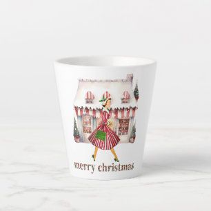 1950 Weihnachten Vintage Lady Einkaufen Milchtasse