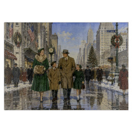 1950er amerikanisches Weihnachten auf der 5th Aven Schneidebrett