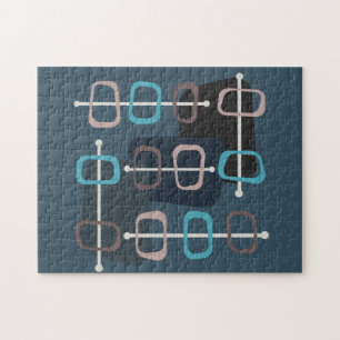 1950er Jahre Abstrakte Kunst Hohlsteine Türkis Puzzle