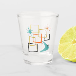 1950er Jahre Atomic Squares Stars Boomerang Mitte  Schnapsglas