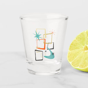 1950er Jahre Atomic Squares Stars Boomerang Mitte Schnapsglas