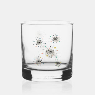1950er Jahre Atomic Starburst Mid-Century Modern Whiskyglas