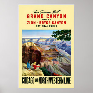 1950er Jahre Besuch Grand Canyon Zion Bryce im Vin Poster