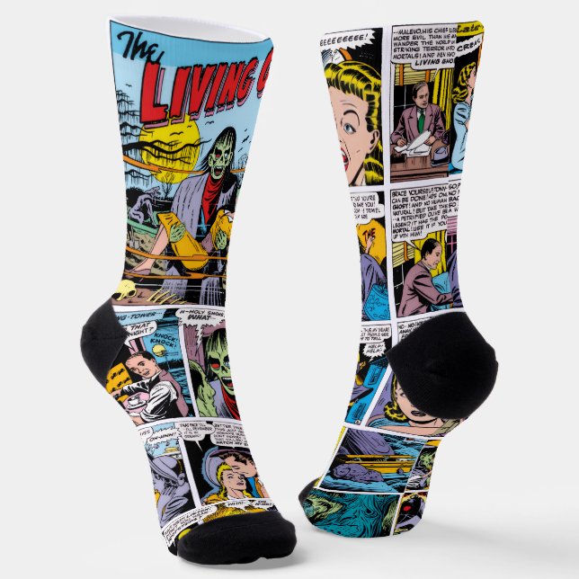 1950er Jahre Der lebende GHOST! Comic Strip Socks Socken (Gewinkelt)