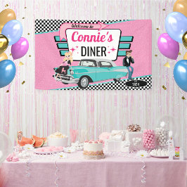 1950er Jahre Diner Retro Car Geburtstagsparty Sock Banner