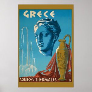 1950er Jahre Griechenland erwacht im Vintage-Stil  Poster