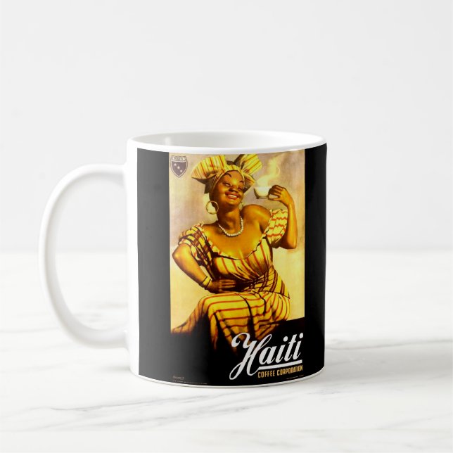 1950er-Jahre Haiti Coffee Corporation und Kaffeetasse (Links)