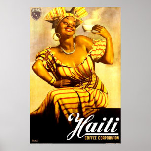 1950er-Jahre Haiti Coffee Corporation und Poster