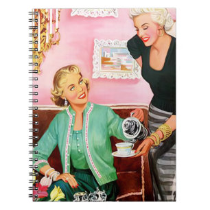 1950er Jahre Nachmittagstee Mitte Jahrhundert Mode Notizblock