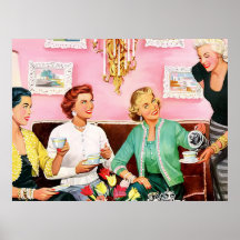 1950er Jahre Nachmittagstee Mitte Jahrhundert Mode