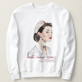 1950er Jahre Pin Up Krankenschwester Vintage Retro Sweatshirt