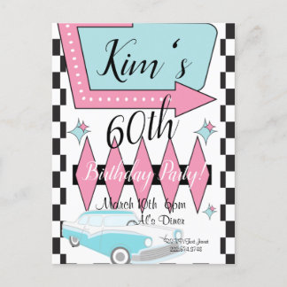 1950er Jahre Retro-Geburtstag, jedes Alter, Postkarte