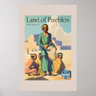 1950er Jahre Santa Fe Land der Pueblos New Mexico  Poster