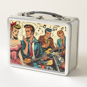 1950er Jahre Vintage Rock and Roll Comics Metall Brotdose