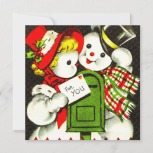 1950er Jahre Vintage Weihnachten Mädchen und Junge