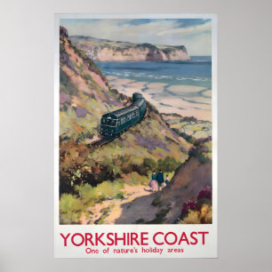 1950er Jahre Yorkshire-Küsten-Reiseposter Vintage Poster