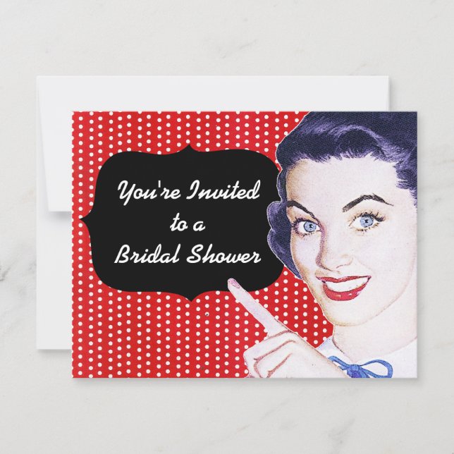 1950er Jahre zeigen weibliches Brautparty Einladung (Vorderseite)