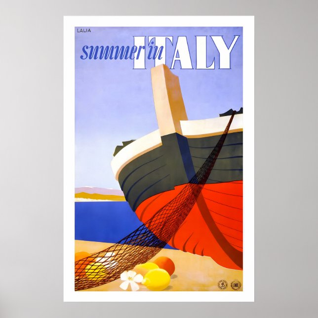 1950er Sommer in Italien - Italienische Küste Vint Poster (Vorne)