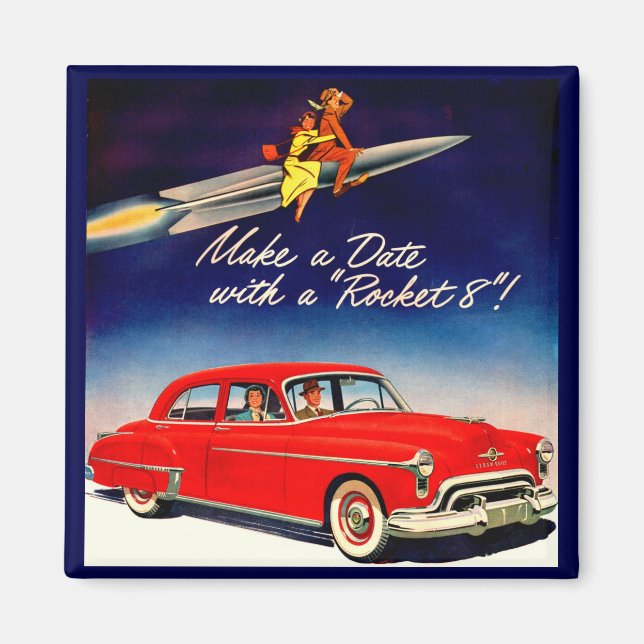 1950er: Treffen Sie ein Datum mit Rakete 8 Magnet (Vorne)