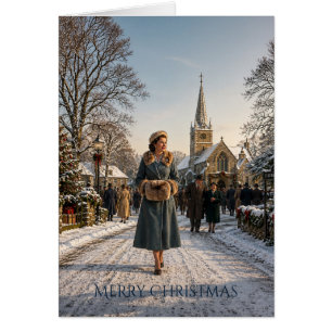 1950er Weihnachtsdame englisches Dorf