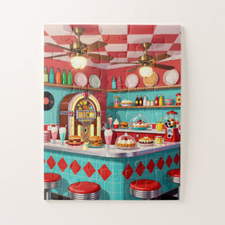 1950s Diner for Seniors 30 Large Piece Puzzle