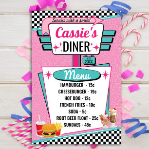 1950's Diner Vintage Menu Poster