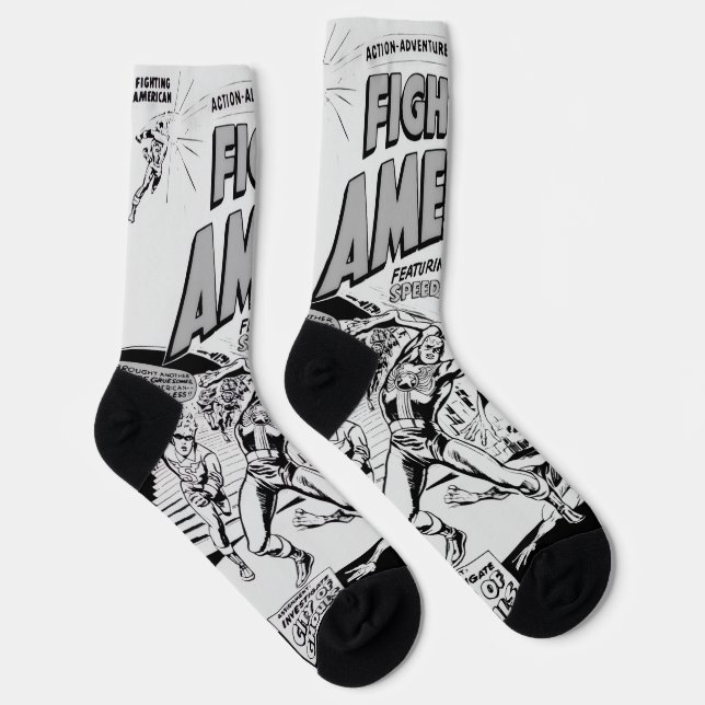 1950's 'Fighting American' Action Comic Socks Socken (Rechts)