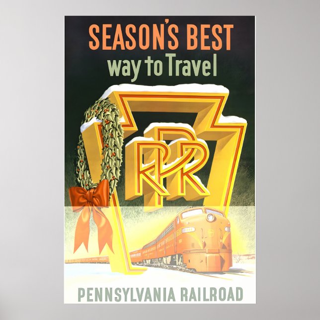 1950s Pennsylvania Railroad Christmas Holiday Poster (Vorne)