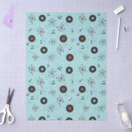 1950s Retro Music Records Seidenpapier