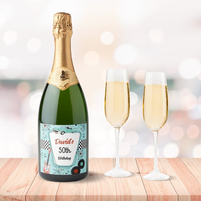 1950's Retro Party  (1950s retro sparkling wine label)