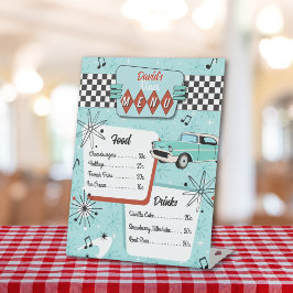 1950's Retro Red Diner Menu Sockelschild